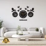 DIY wall clock decoration in black MDF, 18x14 inches