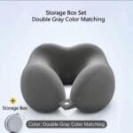 Grey U-shaped polyester neck cushion – ergonomic travel pillow