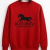 Men’s red embroidered fleece sweatshirt – front view