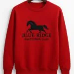 Men’s red embroidered fleece sweatshirt – front view