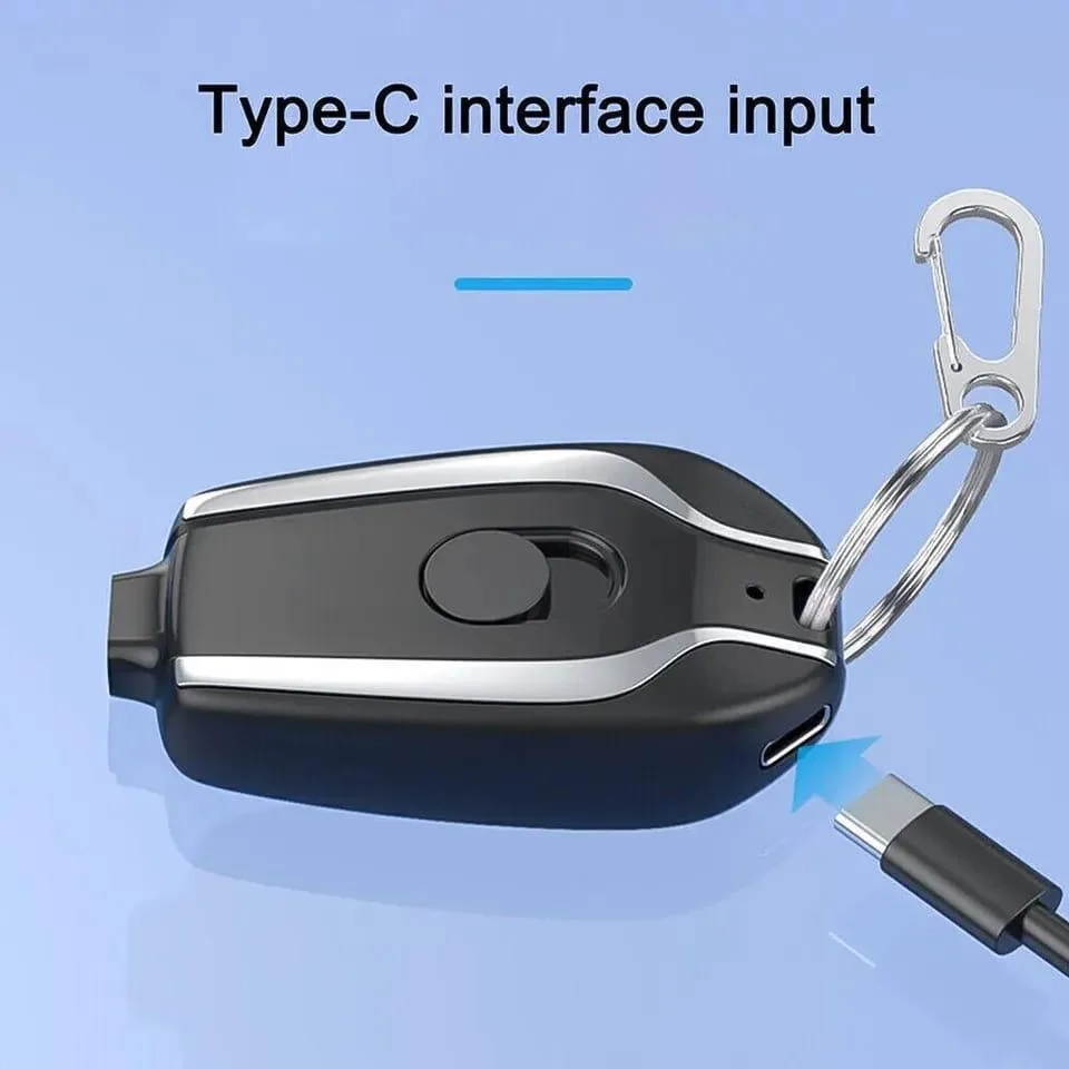 Portable 500mAh Type-C keychain power bank – mini charger