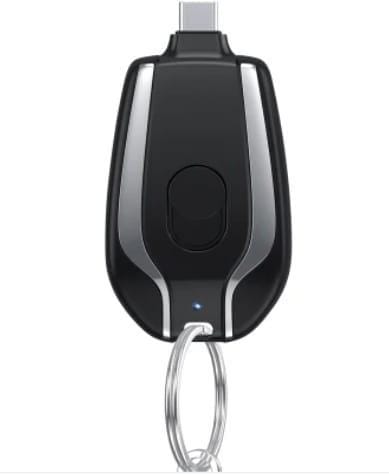 Compact keychain power bank for Bluetooth and mobile devices