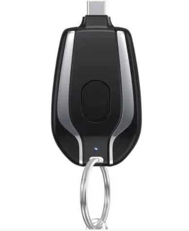 Compact keychain power bank for Bluetooth and mobile devices