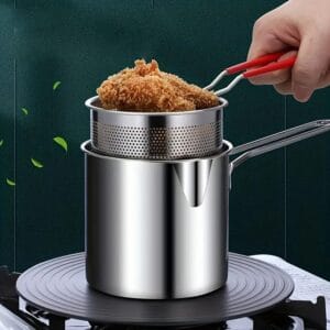 Stainless steel strainer pot set – 2 pcs silver