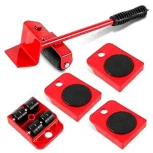 Crazy Deals 32 Metal furniture mover tool set – red portable design