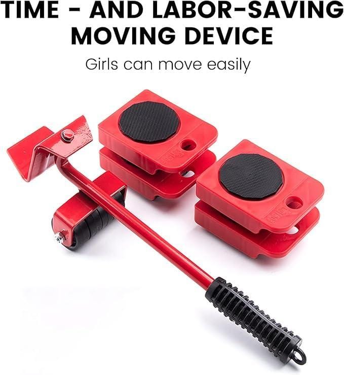 Metal furniture mover tool set – red portable design closeup