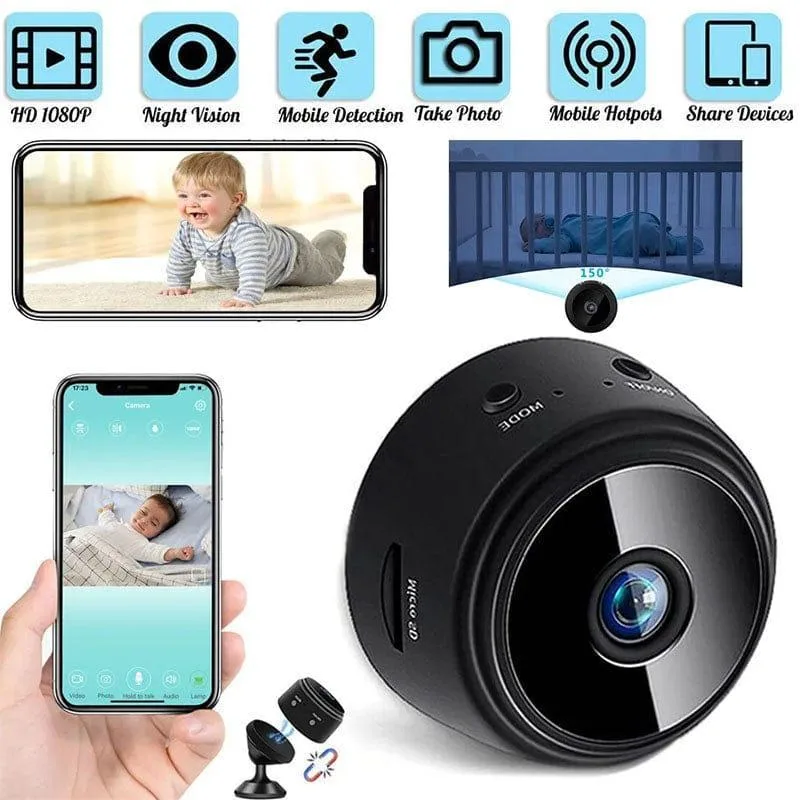 Compact WiFi camera with Micro SD support up to 128GB