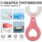 Silicone U-shaped toothbrush for kids – pink & blue pack of 2