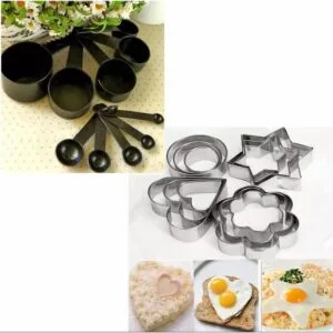 Black measuring cup spoon set – 10 pcs kitchen tool combo