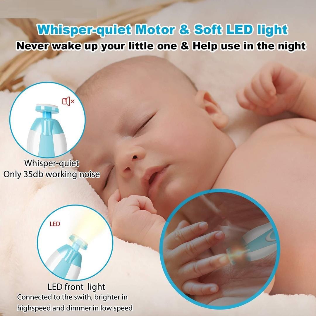 Electric nail clipper for babies – soft cushioned sandpapers