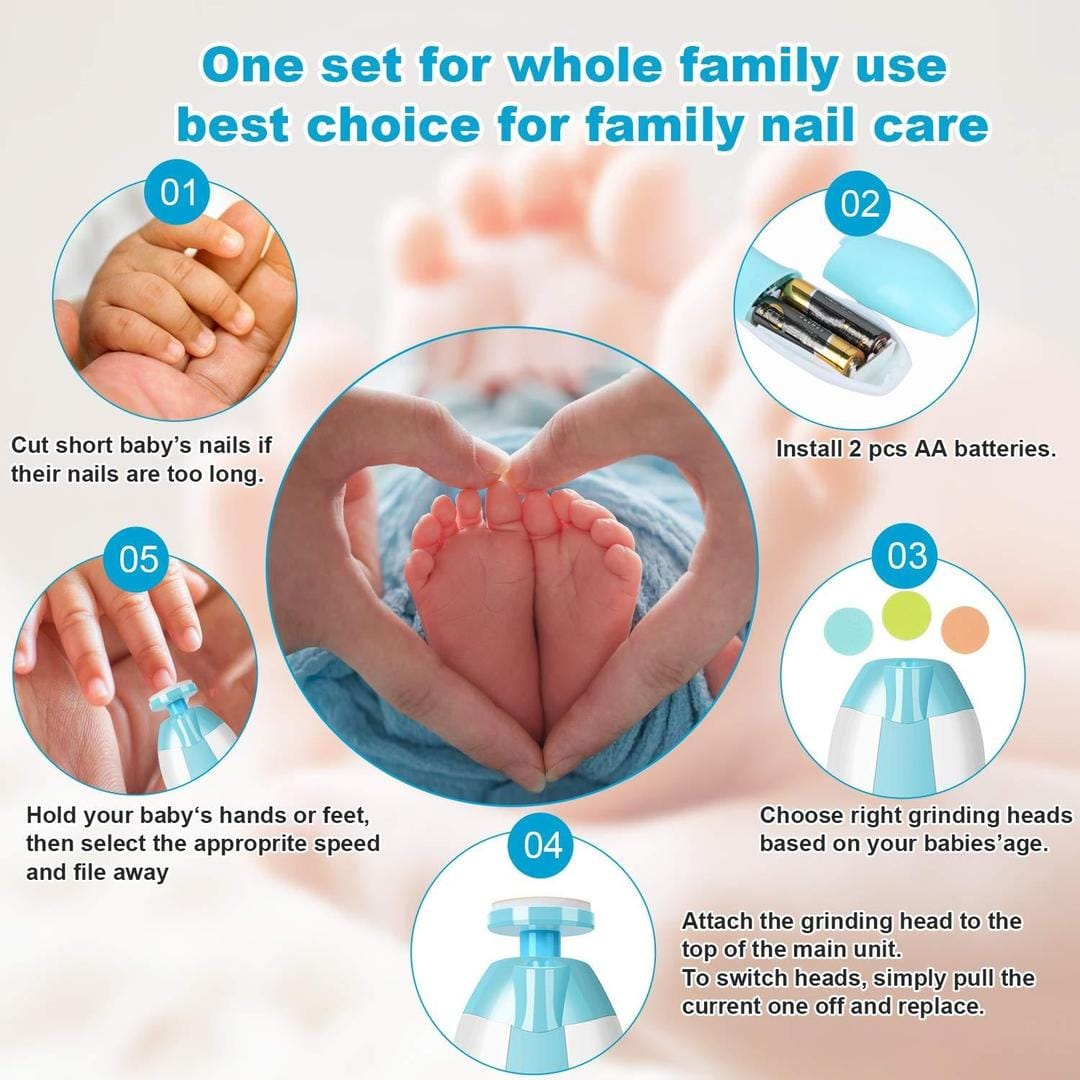 Safe baby nail grooming tool – battery operated-features