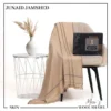 Men’s wool plain shawl in light brown – full drape front view