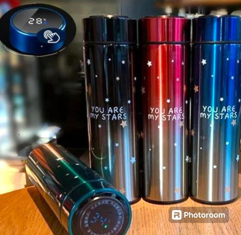Portable insulated stainless steel water bottle – blue 500ml