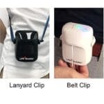 Touchless hand sanitizer dispenser – black and white wearable device