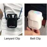 Touchless hand sanitizer dispenser – black and white wearable device