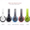 Black wireless stereo headphones with foldable design