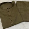 Close-up of wash & wear fabric texture in green