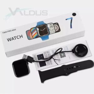 Stylish smart watch in black – metal and silicone strap