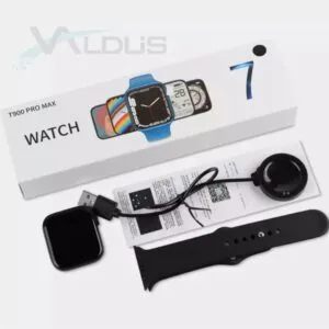 Stylish smart watch in black – metal and silicone strap