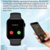 Stylish smart watch in black – metal and silicone strap black