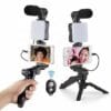Portable tripod stand for mobile and camera – black