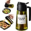 Glass oil container bottle – black kitchen dispenser