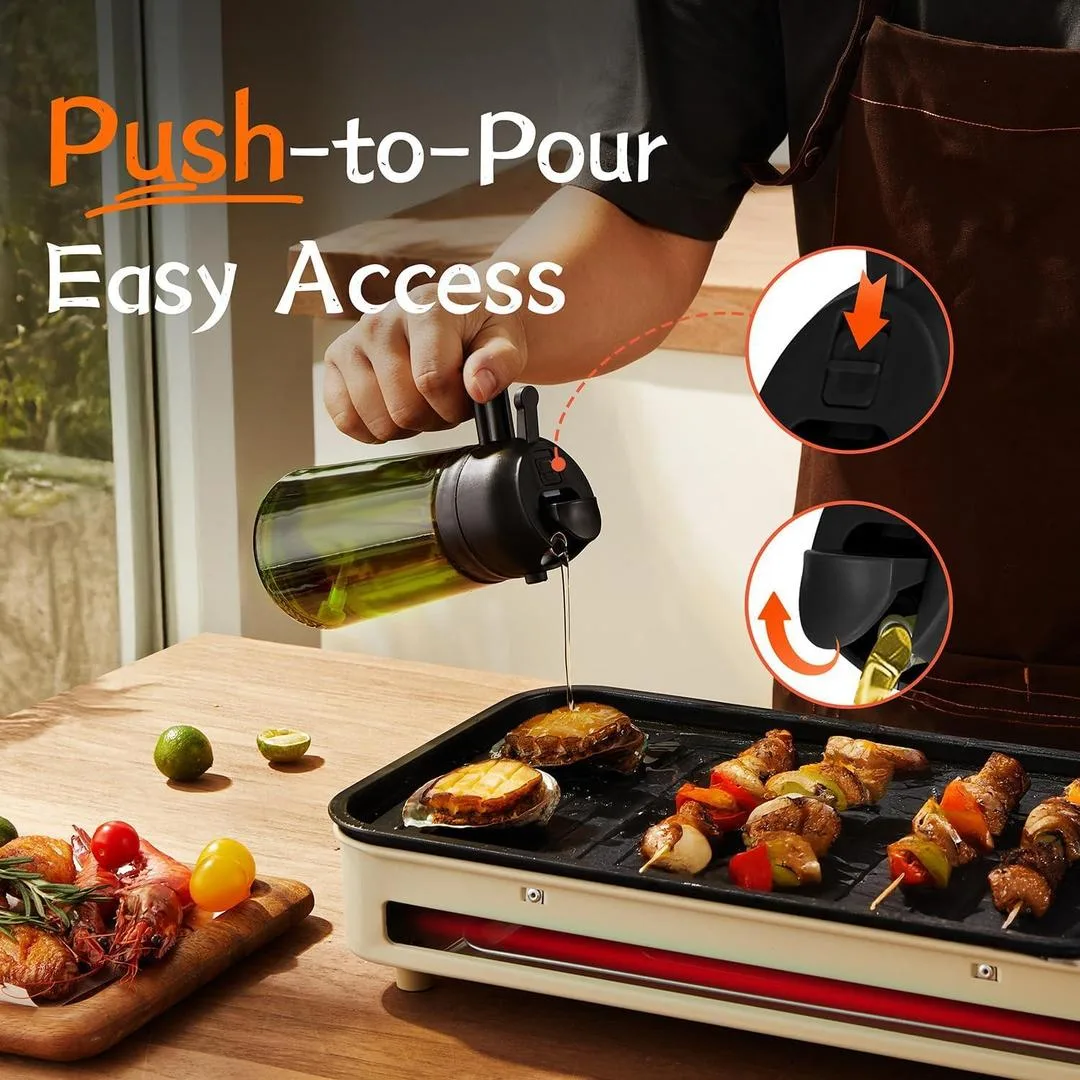 Oil and vinegar dispenser – easy pour glass bottle