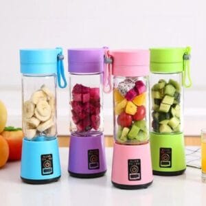 Crazy Deals 33 6 blade electric juicer machine – portable rechargeable blender (blue)