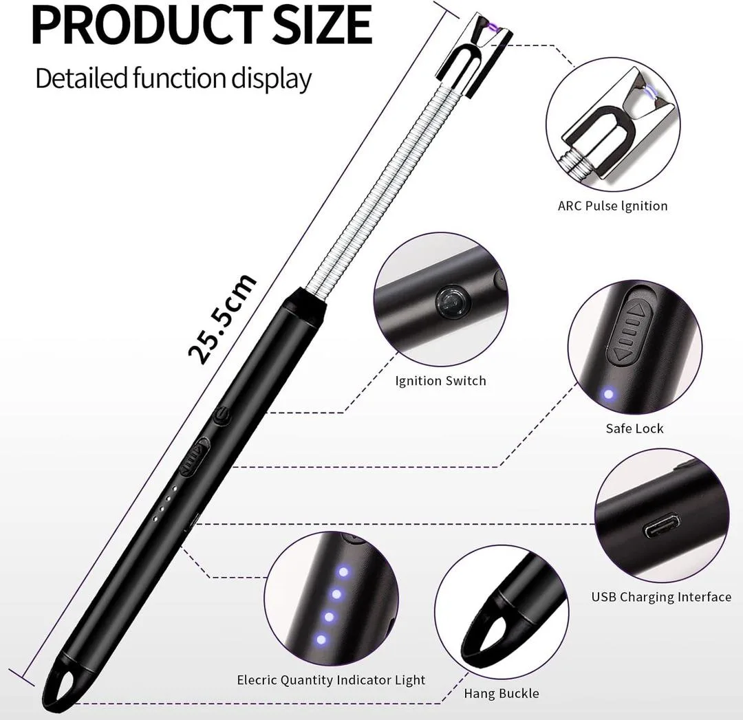 Rechargeable stainless steel lighter – compact design