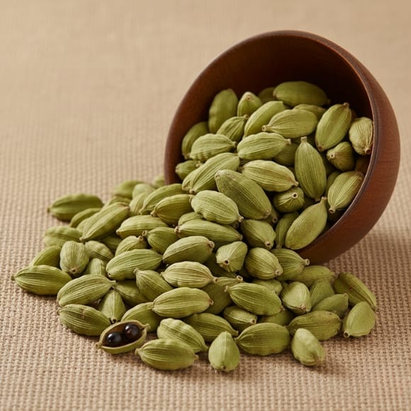 Cardamom (elaichi) close-up – aromatic and fresh