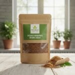 Organic brown sugar shakar in a bowl – natural sweetener